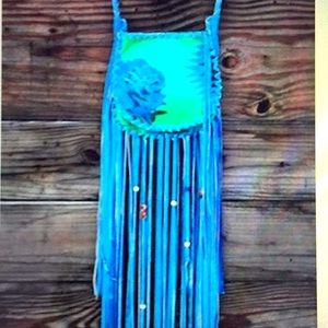Fringe  Extra Long  Jeweled Festival Hippie Bag